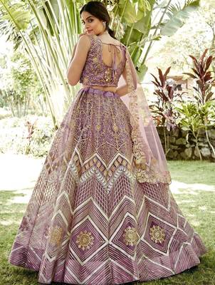 Embroidered Semi-Stitched Lehenga & Blouse With Dupatta 3