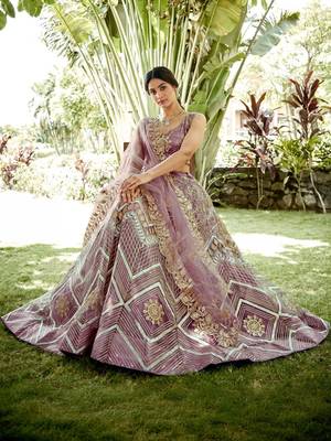 Embroidered Semi-Stitched Lehenga & Blouse With Dupatta 4