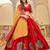 Embroidered Thread Work Semi-Stitched Lehenga & Blouse With Dupatta