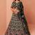 Green Elegant Zari & Sequin Embroidered Net Bridal Lehenga for Wedding & Festive Wear