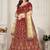 Embroidered Thread Work Semi-Stitched Lehenga & Blouse With Dupatta