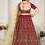 Embroidered Thread Work Semi-Stitched Lehenga & Blouse With Dupatta