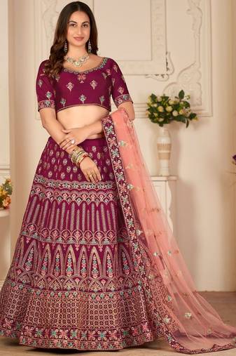 Embroidered Thread Work Ready to Wear Lehenga & Blouse With Dupatta