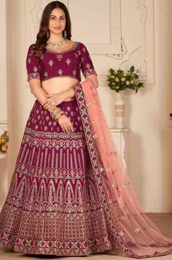 Embroidered Thread Work Ready to Wear Lehenga & Blouse With Dupatta