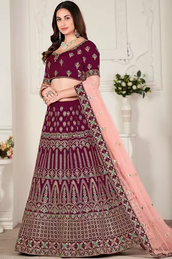 Embroidered Thread Work Ready to Wear Lehenga & Blouse With Dupatta