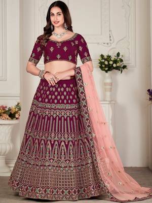 Embroidered Thread Work Ready to Wear Lehenga & Blouse With Dupatta 3