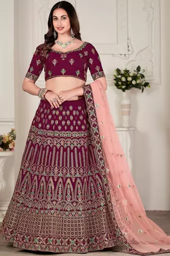 Embroidered Thread Work Ready to Wear Lehenga & Blouse With Dupatta