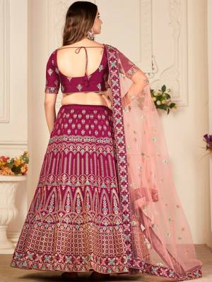 Embroidered Thread Work Ready to Wear Lehenga & Blouse With Dupatta 4