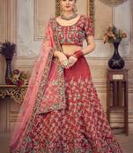 Embroidered Sequinned Semi-Stitched Lehenga & Blouse With Dupatta