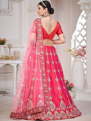 Embroidered Semi-Stitched Lehenga & Blouse With Dupatta 4