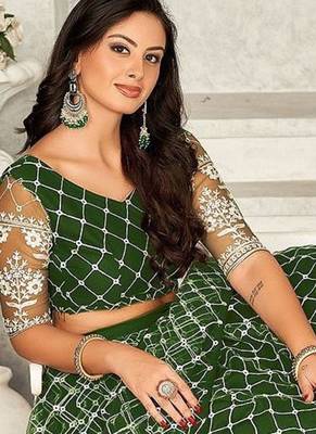 Embroidered Semi-Stitched Lehenga & Unstitched Blouse With Dupatta 4