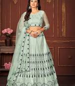 Embroidered Thread Work Ready to Wear Lehenga & Unstitched Blouse With Dupatta