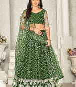 Embroidered Semi-Stitched Lehenga & Unstitched Blouse With Dupatta