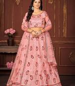 Embroidered Thread Work Ready to Wear Lehenga & Unstitched Blouse With Dupatta