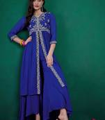 Alina cut floral embroidered v-neck kurta with palazzo