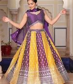Embroidered Thread Work Semi-Stitched Lehenga & Unstitched Blouse With Dupatta
