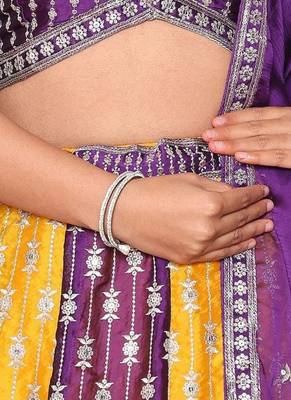 Embroidered Thread Work Semi-Stitched Lehenga & Unstitched Blouse With Dupatta 2