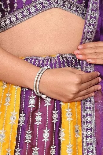 Embroidered Thread Work Semi-Stitched Lehenga & Unstitched Blouse With Dupatta