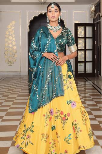 Embroidered Thread Work Ready to Wear Lehenga & Blouse With Dupatta