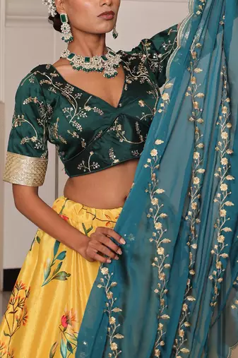 Embroidered Thread Work Ready to Wear Lehenga & Blouse With Dupatta
