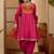 Ethnic motifs embroidered round neck sequinned kurta with patiala & dupatta