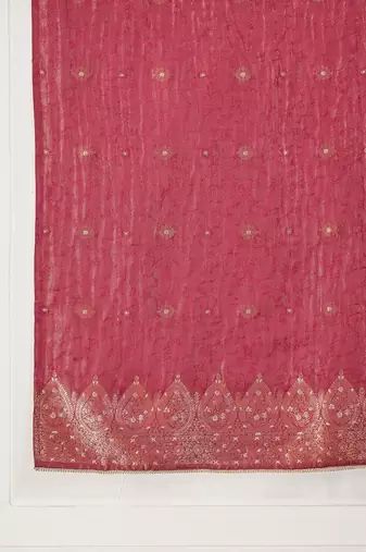Women silk blend embroidered kurta sets with dupatta