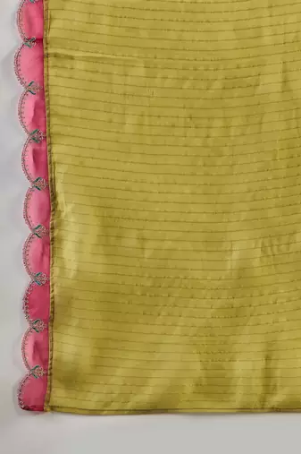 Floral embroidered a-line kurta trouser with dupatta