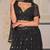 Embroidered Foil Print Semi-Stitched Lehenga & Unstitched Blouse With Dupatta