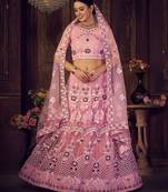 Embroidered Thread Work Semi-Stitched Lehenga & Unstitched Blouse With Dupatta