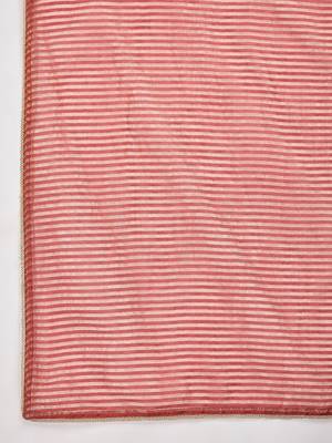 Embroidered round neck kurta & trousers with dupatta 4