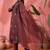 Floral embroidered panelled notch neck a-line kurta with trouser and dupatta