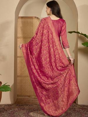 Women ethnic motifs embroidered regular thread work kurta with trousers & with dupatta 3