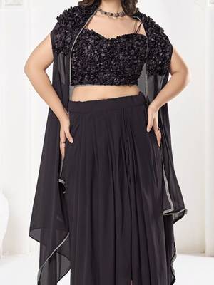 Embroidered Semi-Stitched Lehenga & Unstitched Blouse With Dupatta 2