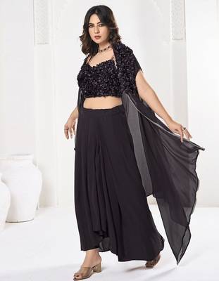 Embroidered Semi-Stitched Lehenga & Unstitched Blouse With Dupatta 3