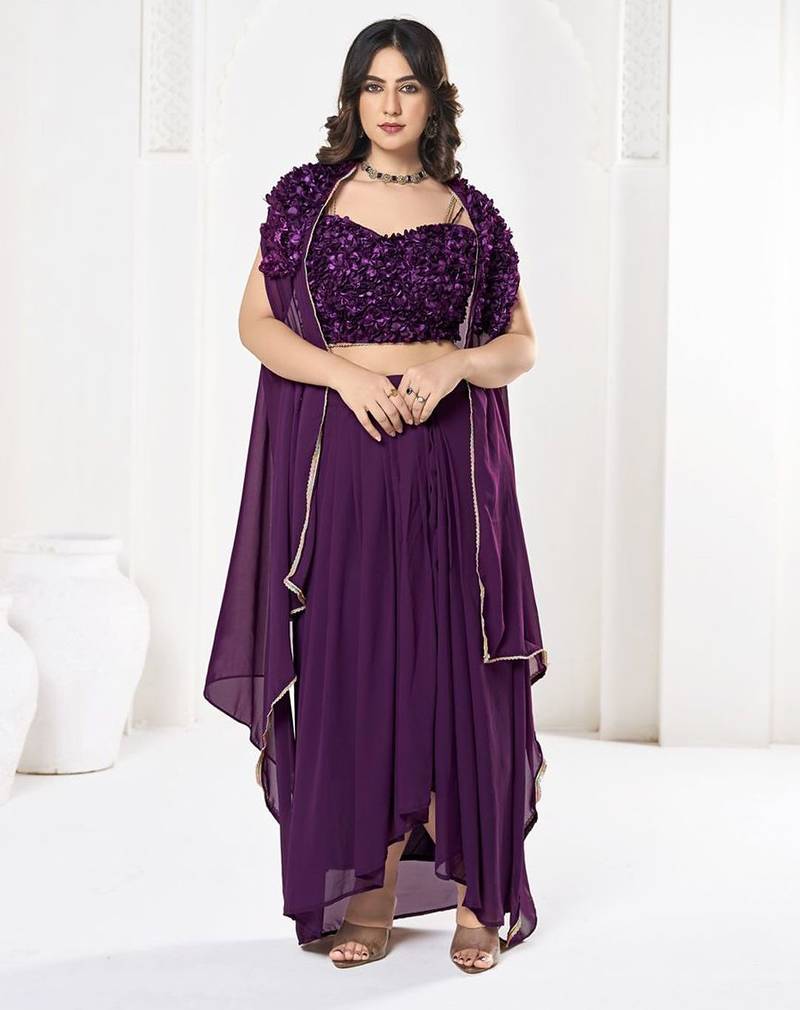 Embroidered Semi-Stitched Lehenga & Unstitched Blouse With Dupatta