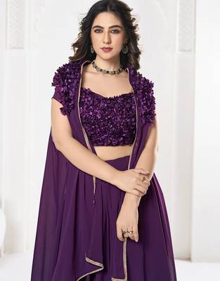 Embroidered Semi-Stitched Lehenga & Unstitched Blouse With Dupatta 2
