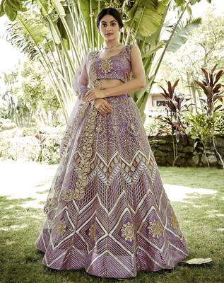 Embroidered Semi-Stitched Lehenga & Unstitched Blouse With Dupatta 1