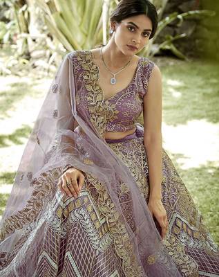 Embroidered Semi-Stitched Lehenga & Unstitched Blouse With Dupatta 2