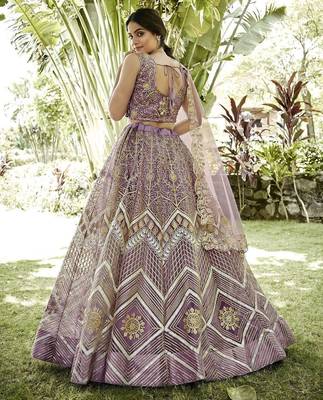 Embroidered Semi-Stitched Lehenga & Unstitched Blouse With Dupatta 4