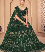 Embroidered Thread Work Semi-Stitched Lehenga & Unstitched Blouse With Dupatta