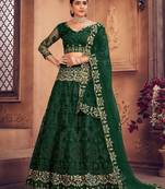 Embroidered Thread Work Semi-Stitched Lehenga & Unstitched Blouse With Dupatta