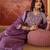 Embroidered round-neck kurta & trousers kurta sets