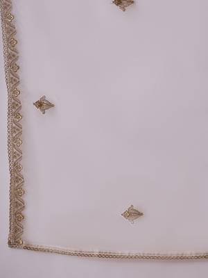 Zari sequence embroidered round-neck straight kurta & trousers with dupatta 5