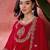 Women floral embroidered pleated sequinned kurta trousers and dupatta