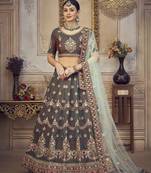Embroidered Thread Work Semi-Stitched Lehenga & Unstitched Blouse With Dupatta
