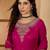 Women embroidered round neck straight kurta & palazzos with dupatta