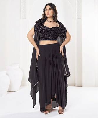 Embroidered Semi-Stitched Lehenga & Unstitched Blouse With Dupatta 1