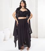 Embroidered Semi-Stitched Lehenga & Unstitched Blouse With Dupatta