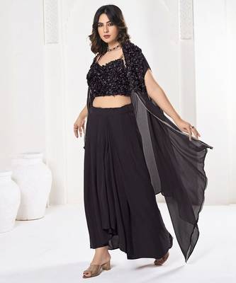 Embroidered Semi-Stitched Lehenga & Unstitched Blouse With Dupatta 3