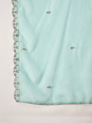 Women ethnic motifs embroidered regular sequinned kurta with sharara & with dupatta 4